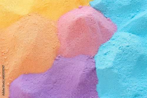 Close up of multi coloured sand background. photo