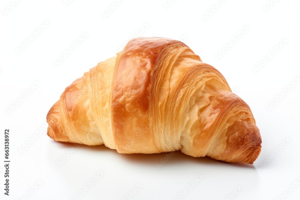 Croissant isolated on white background.