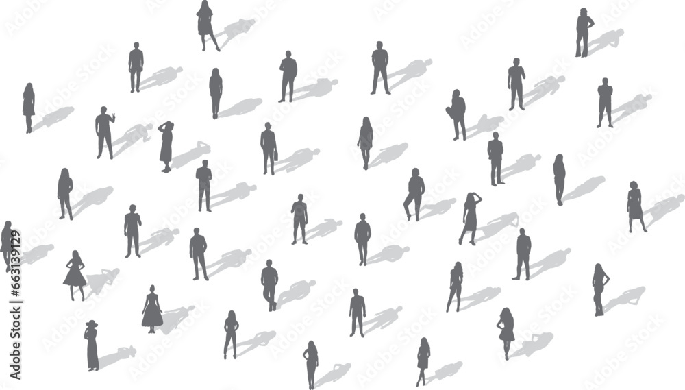 standing people silhouette isolated vector standing people silhouette isolated vector