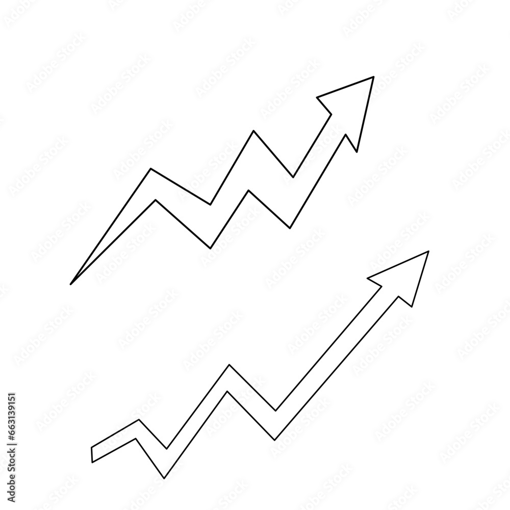 sketch arrow up on a white background isolated vector sketch arrow up on a white background isolated vector