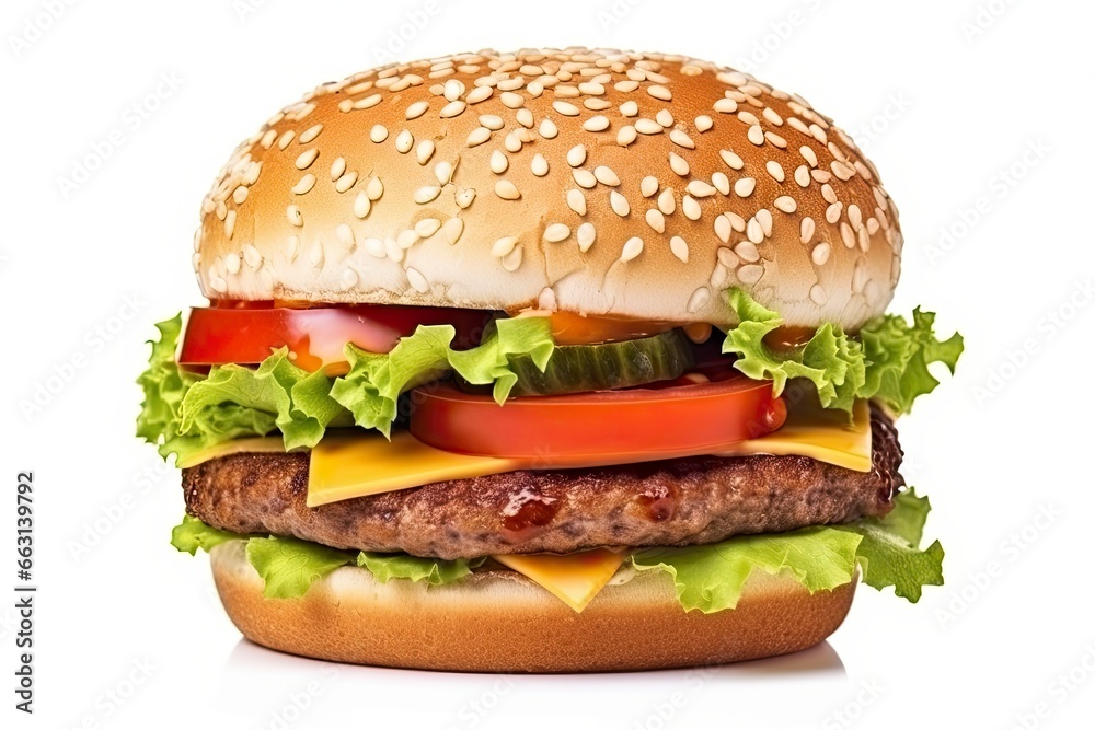 Hamburger isolated on white background. Hamburger isolated on white background.