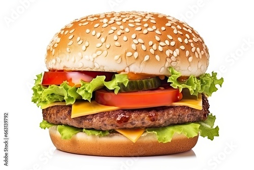 Hamburger isolated on white background.