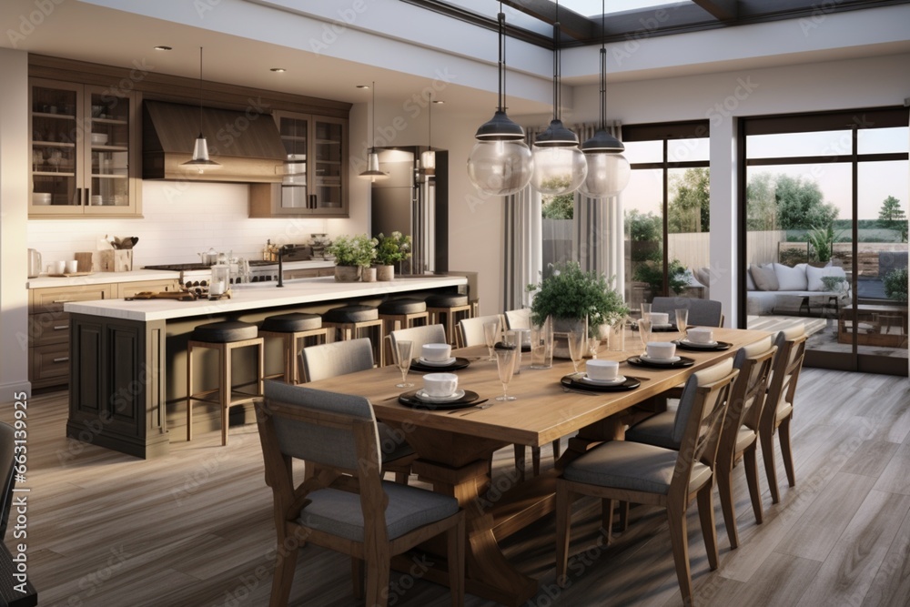 Create an open-concept kitchen and dining area that maximizes space and functionality