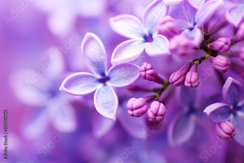 Lilac blossom macro background with copy space.