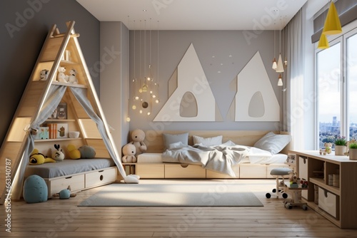 Design a child's bedroom that balances playfulness and organization