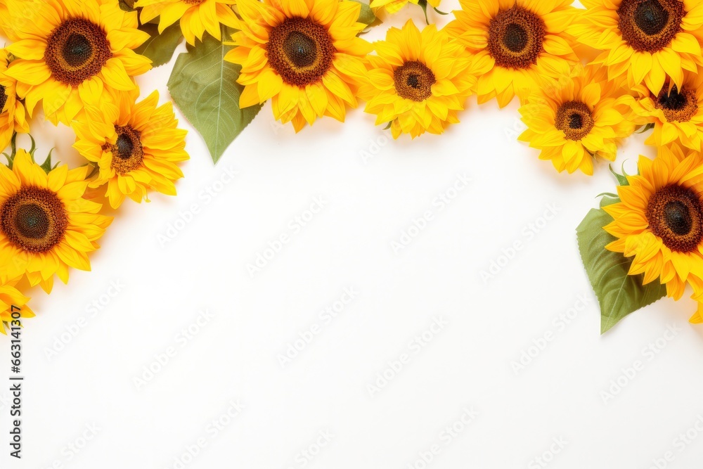 Naklejka premium Sunflower Background with copy shape.