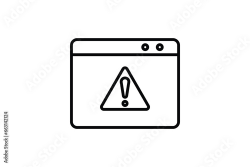 Free Download Web error icon. icon related to warning, notification. suitable for app, user interfaces, printable etc. Line icon style. Simple vector design editable - GFXLoad