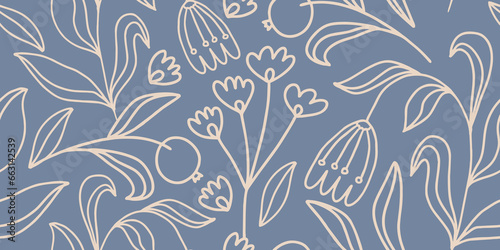 Seamless floral pattern beautiful flowers vector 