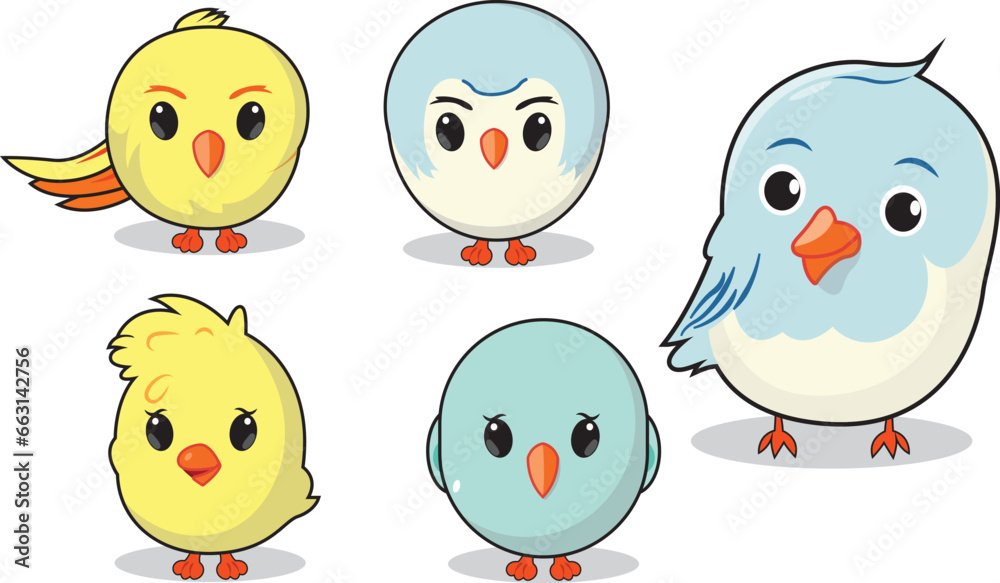 Birds Mascot Character Set Birds Mascot Character Set