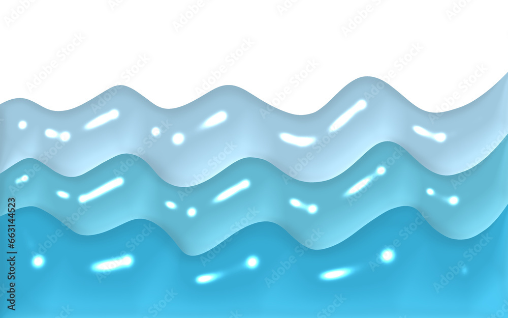 3d blue sea oceon wave water liquid background illustration vector png 