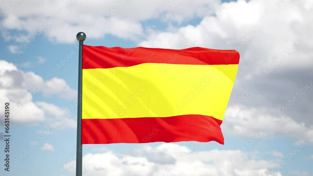 Spanish flag flutters in the wind.
Spain national flag of european country. Cloudy sky background. Spanish flag flutters in the wind.
Spain national flag of european country. Cloudy sky background.