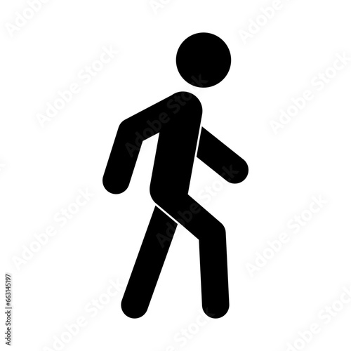 Walk vector icon. A person walking or walk sign flat vector icon for apps and websites