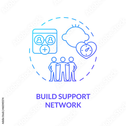 Wallpaper Mural 2D gradient icon build support network concept, isolated vector, illustration representing parenting children with health issues. Torontodigital.ca