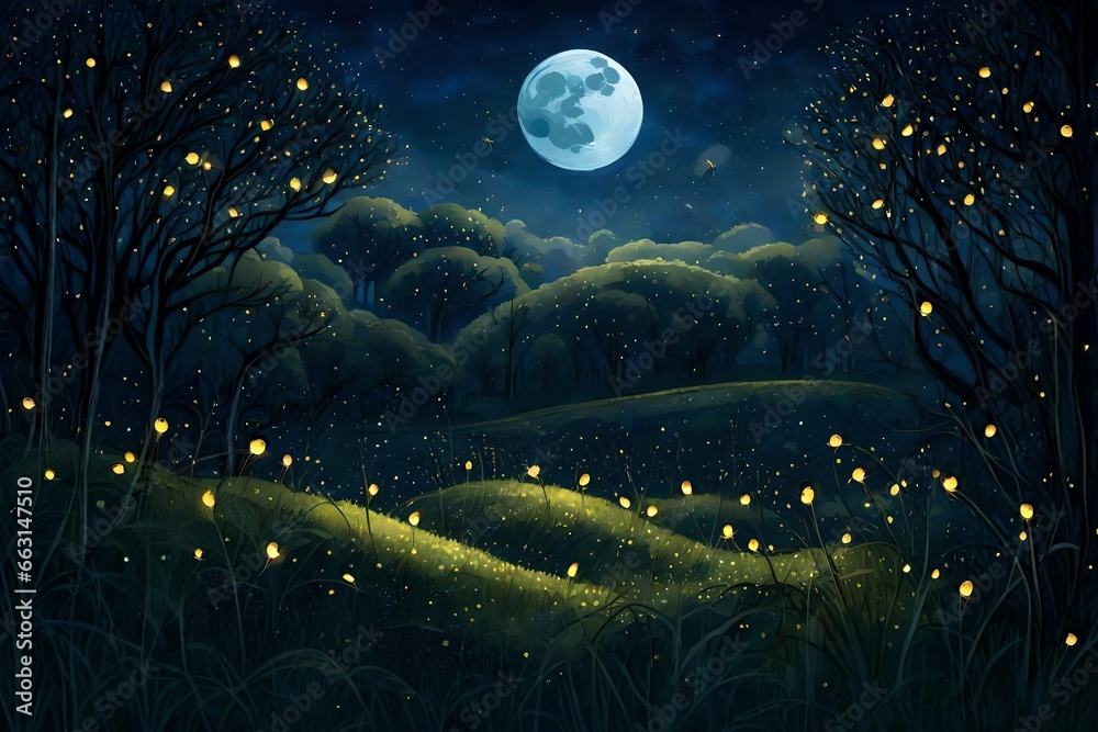 night landscape with moon night landscape with moon