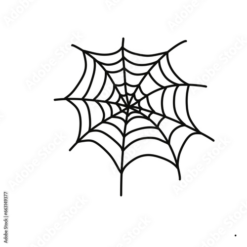 spider web doodle elements png