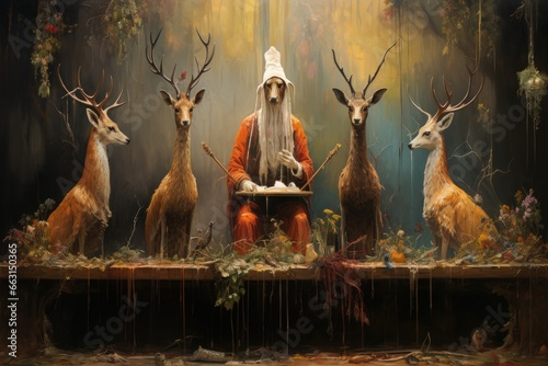 Fototapeta Naklejka Na Ścianę i Meble -  Charming talking animals offering sage advice - Generative AI