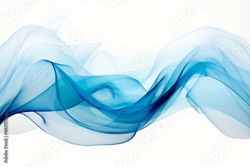 Ethereal Abstract: Graceful Cerulean and Aqua Blue Dance on white background.