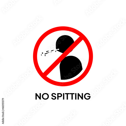 A warning sign that prohibits spitting