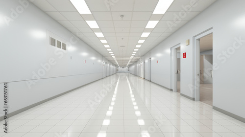 Modern interior science laboratory or factory background with lighting in monotone