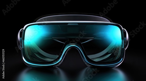 VR glasses virtual reality headset, 3d rendering. Digital drawing.