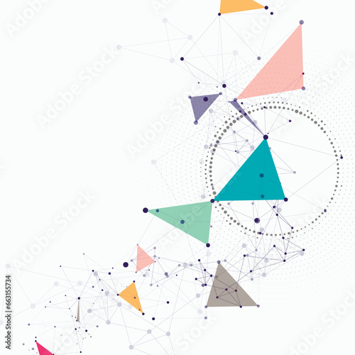 Abstract technology background. Connected dots lines. Vector illustration. vector, Business computer design.Abstract pattern texture. Internet technology line