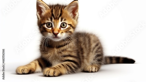 Kitten on a white background