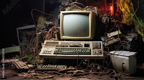 old computer and electronic waste