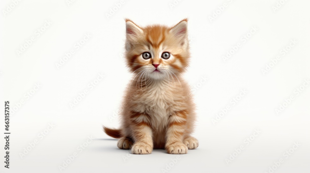 Obraz premium Kitten on a white background