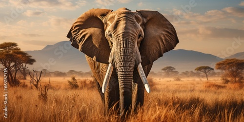 A picture big elephant in wildlife, AI Generative © Horsi