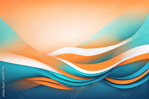 Blue orange color block fault plane style wallpaper background