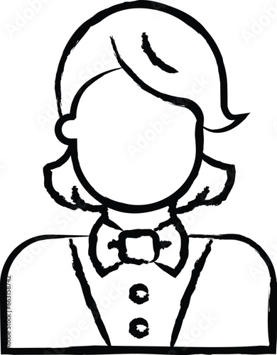 Croupier hand drawn vector illustration