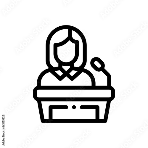 politician line icon