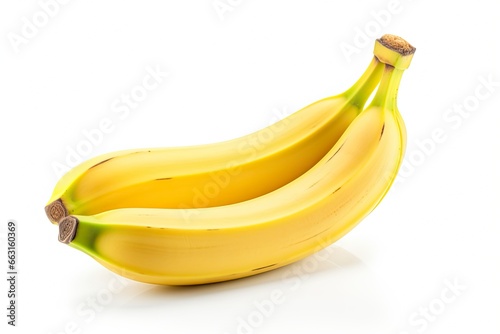  Bananas are isolated on a white background.