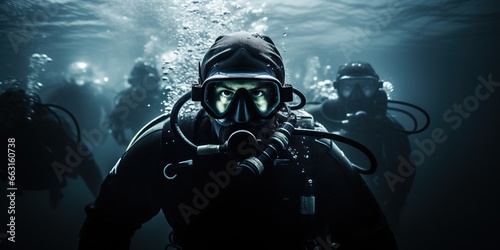 Photo Underwater soldiers conduct covert operation