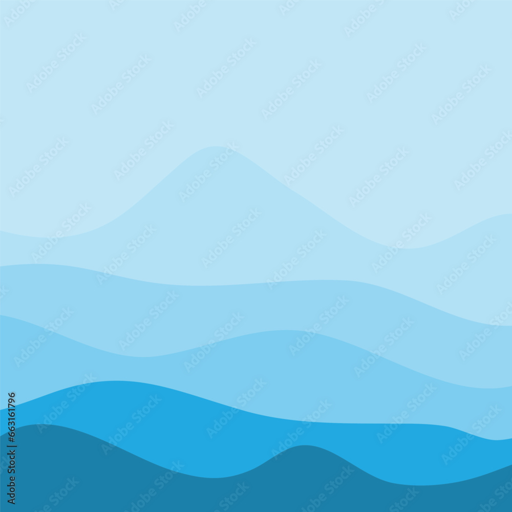 Water Wave Background Design, Abstract Vector Blue Ocean Walpaper Template Water Wave Background Design, Abstract Vector Blue Ocean Walpaper Template