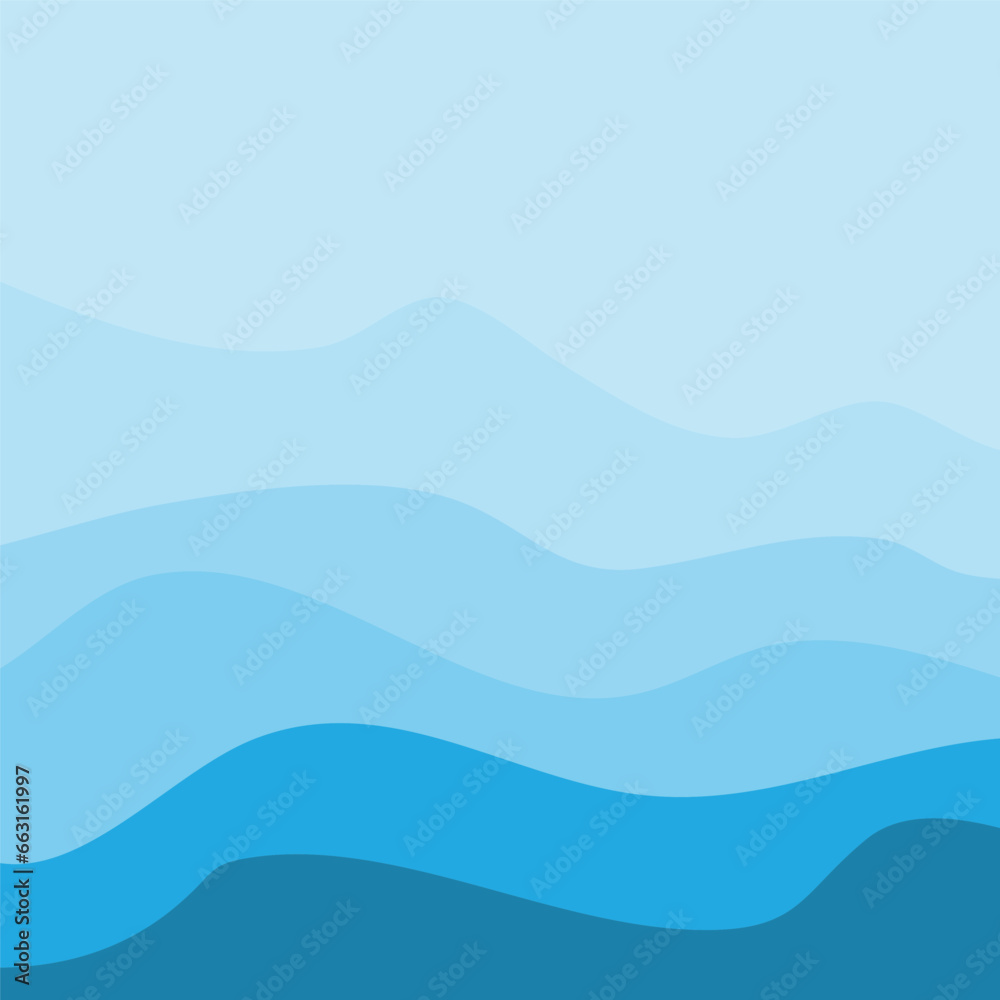 Water Wave Background Design, Abstract Vector Blue Ocean Walpaper Template Water Wave Background Design, Abstract Vector Blue Ocean Walpaper Template