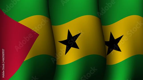 sao tome & principe waving flag background design vector illustration
