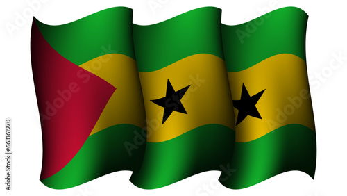 sao tome & principe waving flag design vector illustration