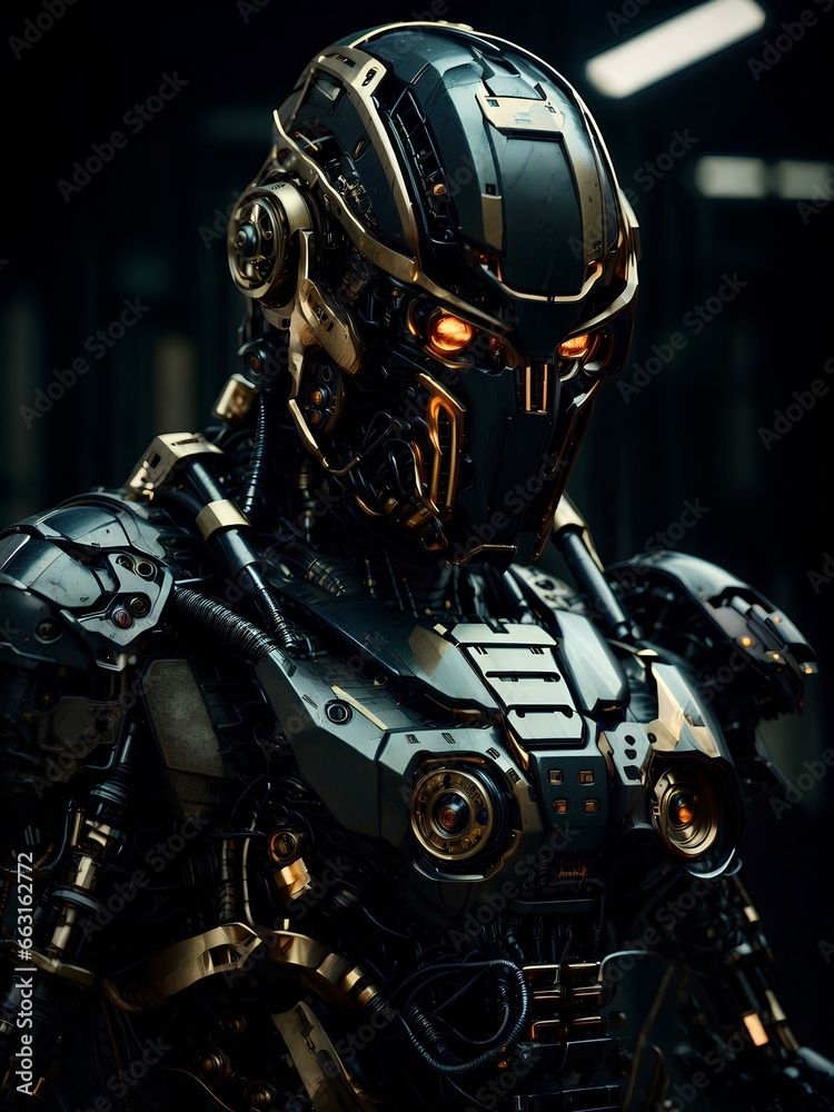 Fototapeta premium robot cyborg soldier