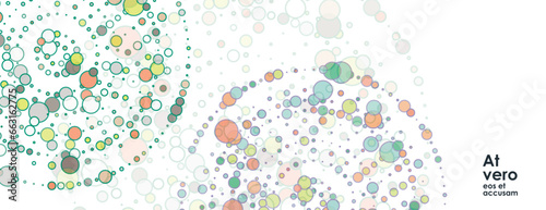 Vector dotted circles. Swirl abstract design. Twirl banner background