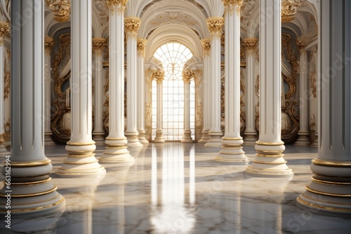 Fotografiet Gold and white luxury pillars.