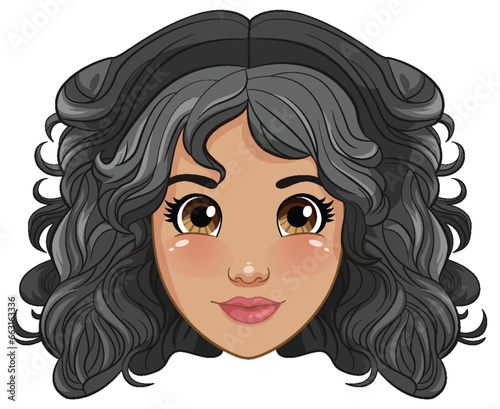 Woman head cartoon isolated
