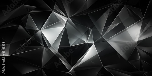 Black white abstract background. Geometric shape. Lines, triangles