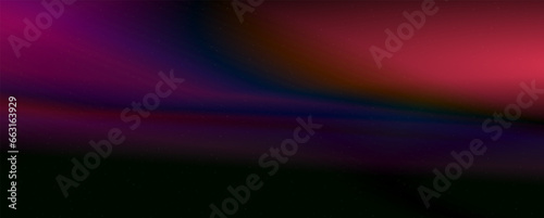 Background with trendy gradient and noise. Red and and black and purple colors. Glare from lenses, overlay texture. Vector banner with dust and smooth color transition