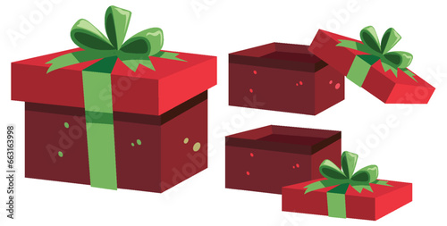 Set of Festive Xmas Gift Boxes