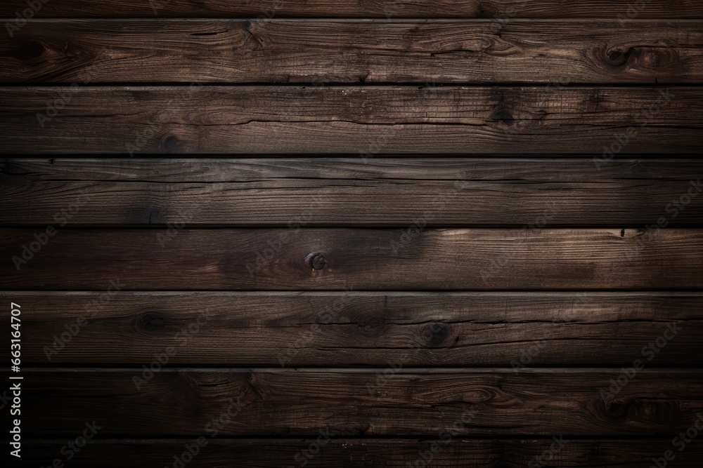Obraz premium Old wood texture. Floor surface. Dark wood background. Wooden wall, design of dark wood background, AI Generated