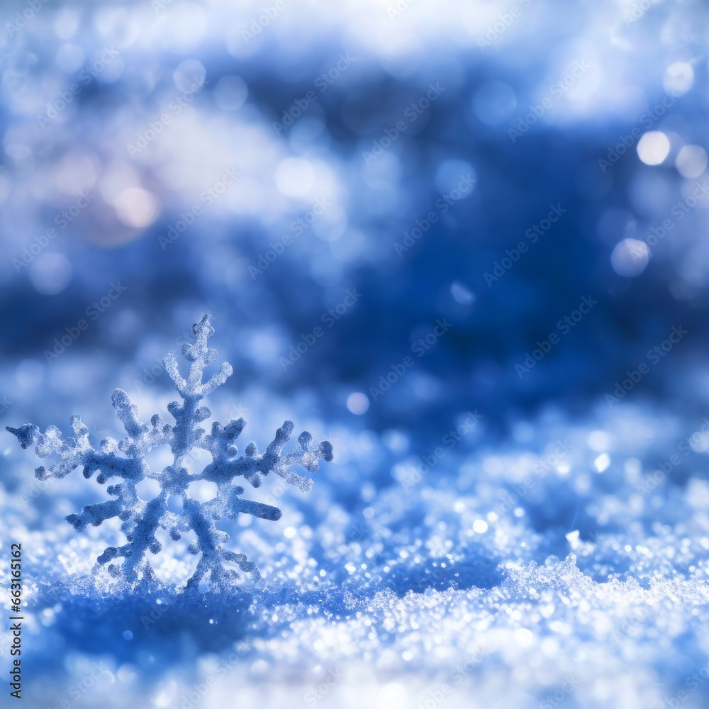 Winter Christmas seamless pattern with big snowflakes, snow, and bokeh lights Winter Christmas seamless pattern with big snowflakes, snow, and bokeh lights