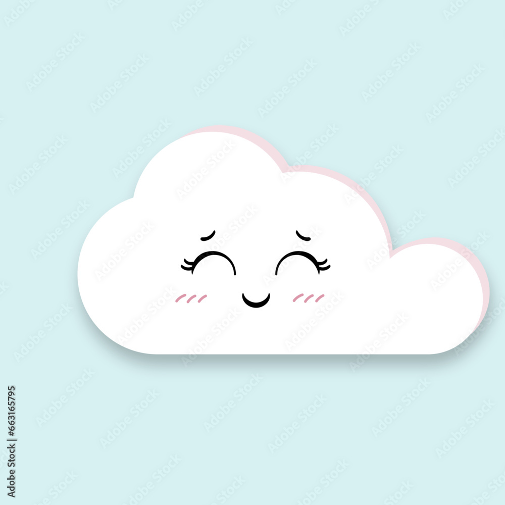 Vector weather element with happy cheerful clouds Vector weather element with happy cheerful clouds