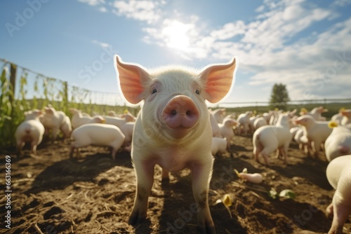 One pig on a farm.