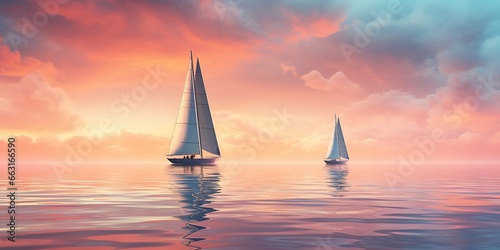 A couple of sailboats floating on top of a body of water.